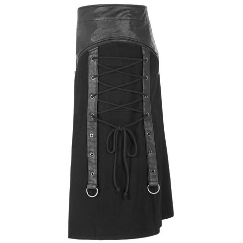 SiaLinda for Men: Herrenrock Blaengur, Kilt Stil, asymetrisch, Baumwolle, schwarz - SiaLinda.com